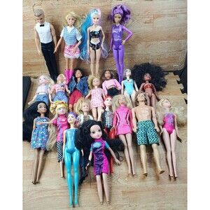 Barbie Disney Princess Fashion Dolls Lot of 20 Dolls with Outfits
